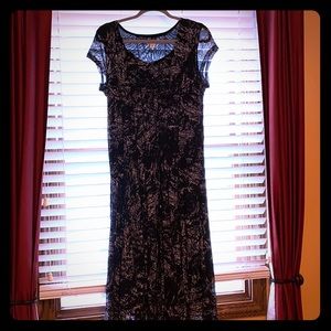 Printed cap sleeve dress